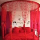 badgePremium Quality Red Wire String Blinds Curtain Homz Beautiful NET Heart Design Net Polyester Modern Door Curtain for Your Home